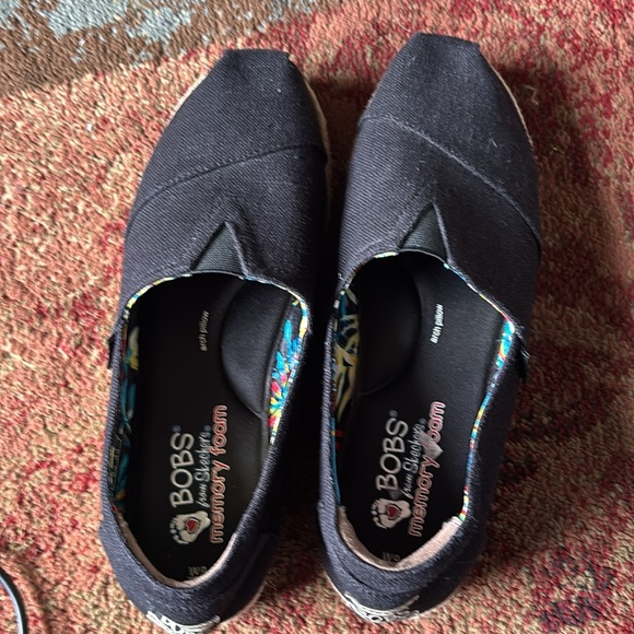 Bobs From Skechers Memory Foam Arch Pillow Black Slip On Flatform Shoe Sz 9 - Picture 4 of 8